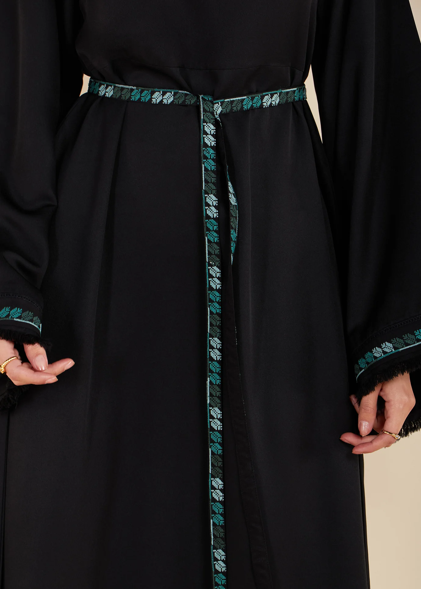 Turquoise Tatreez Abaya - Image 3