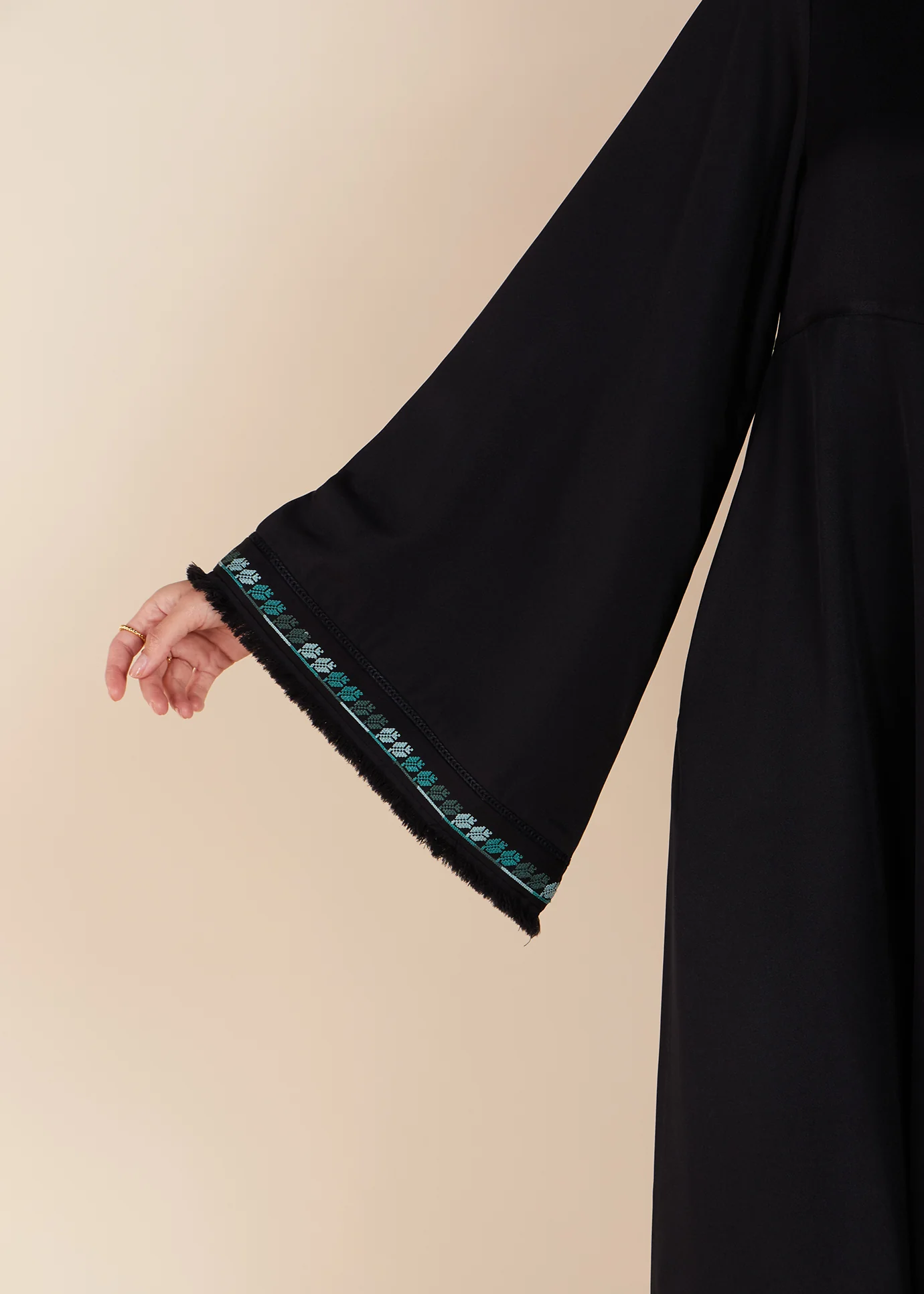 Turquoise Tatreez Abaya - Image 5