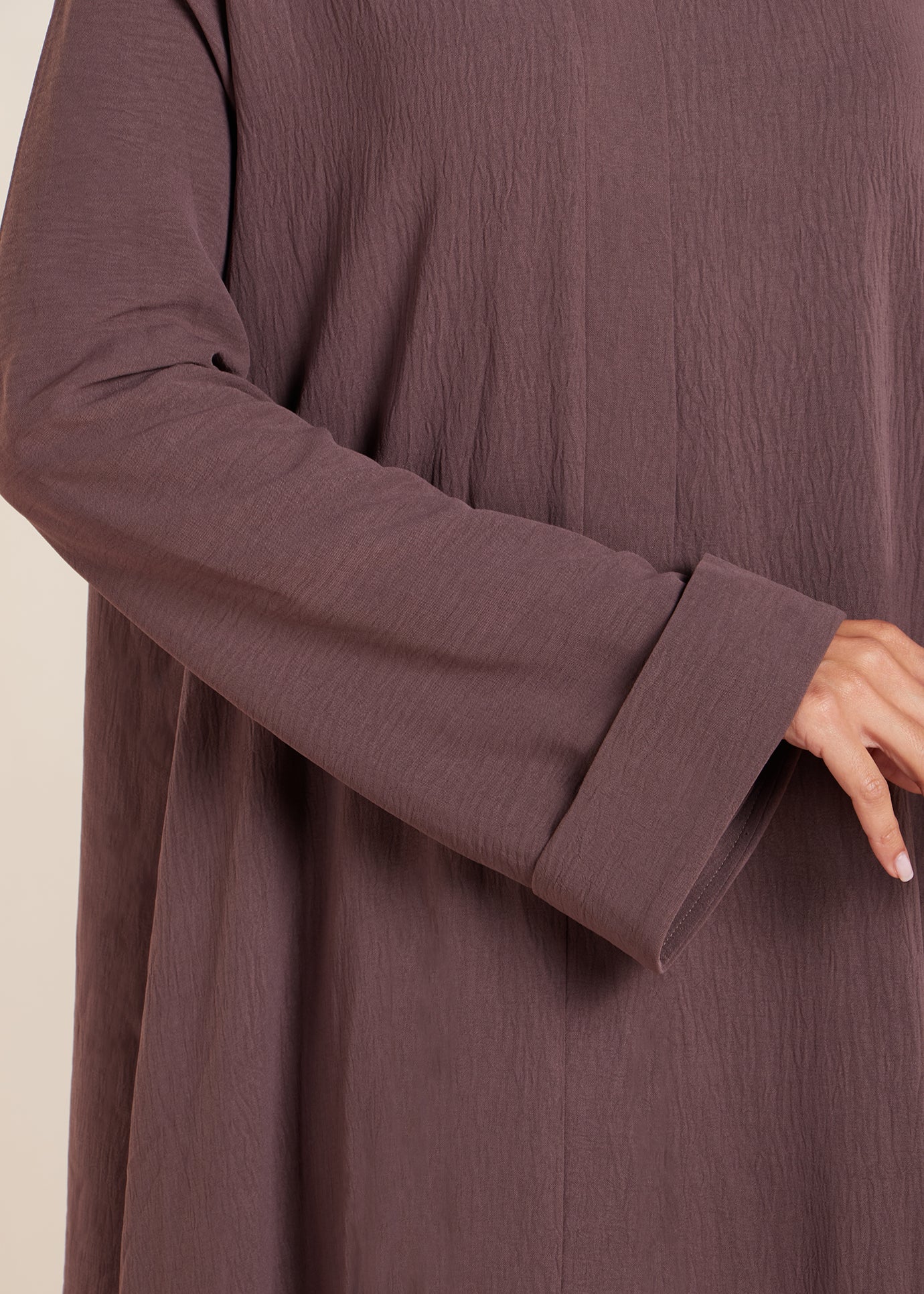 Two Piece Open Abaya with Slip Coffee - Image 7