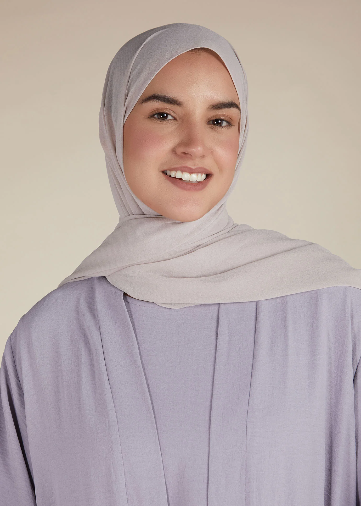 Two Piece Open Abaya With Slip Lilac - Image 5