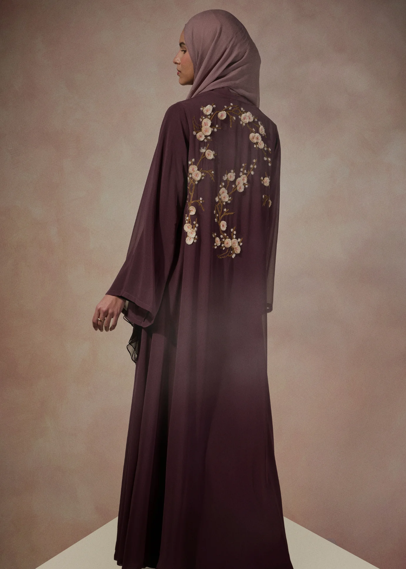 Vintage Rose Open Abaya - Image 10