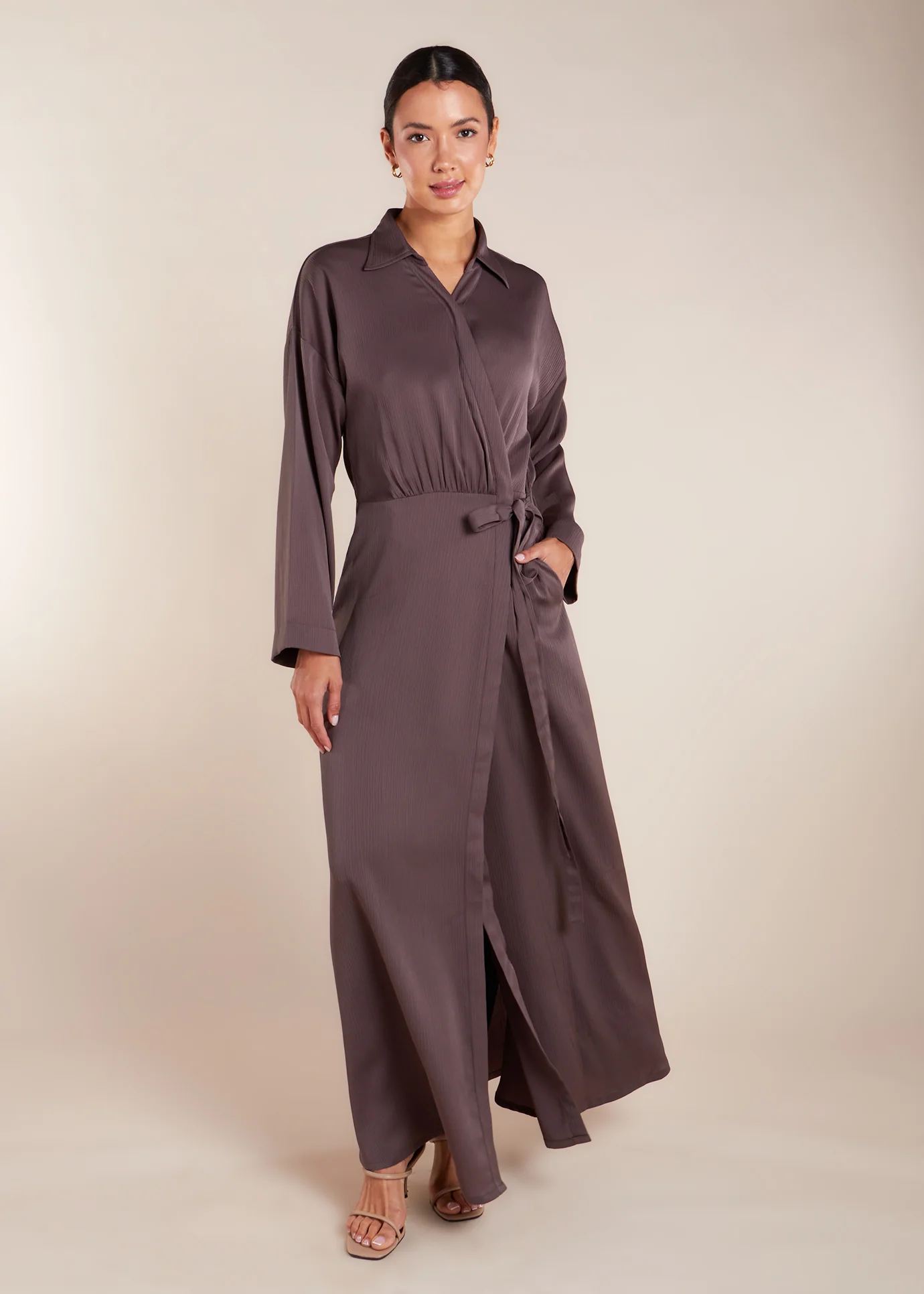 Wrap Abaya Taupe - Final Sale